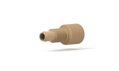 Upchurch Scientific Fingertight Male Nut for 1/8 inch OD Tubing, 1/4-28 Coned, Diamond Knurl, PCTFE, Natural, Single - P-100 - Click Image to Close